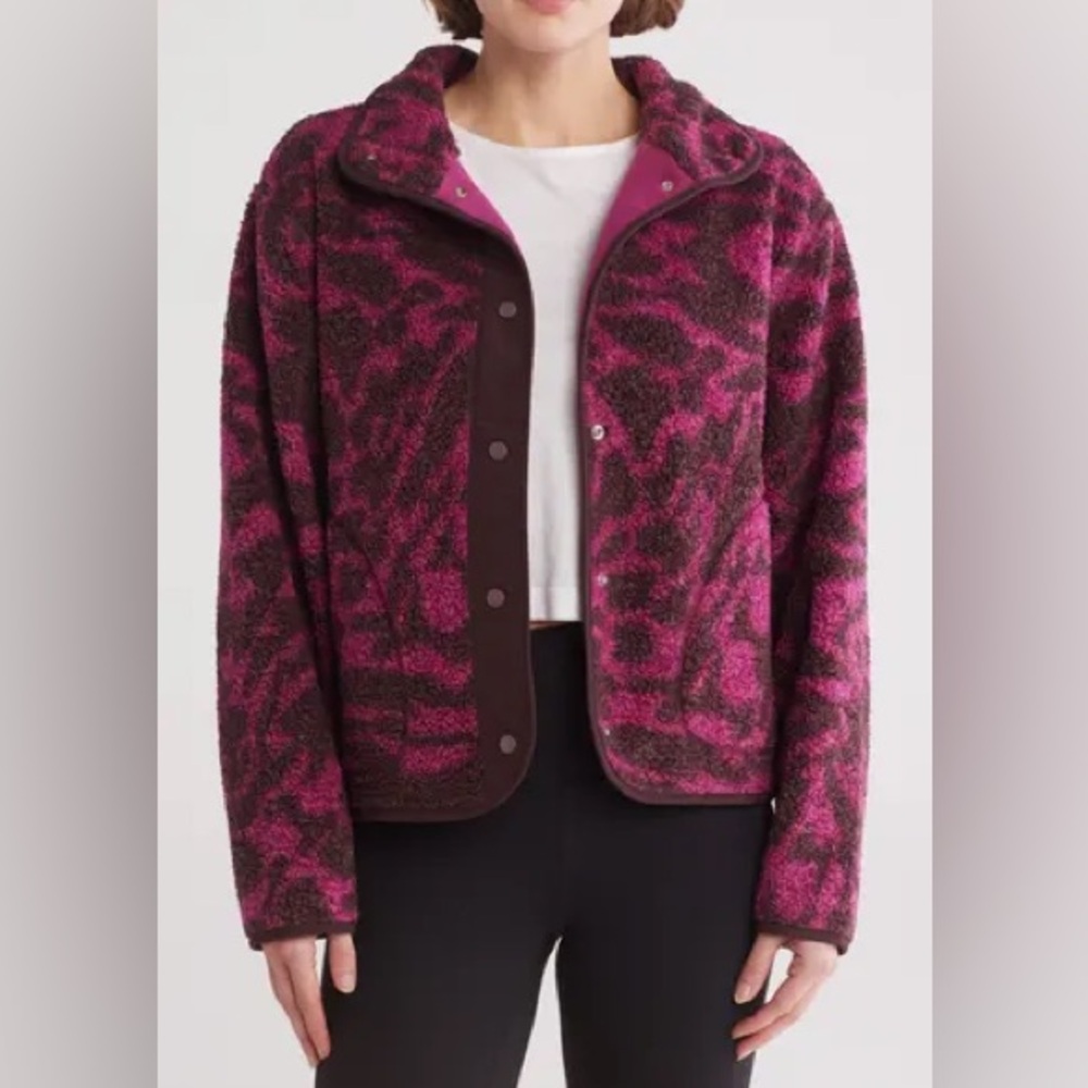 Zella Fuchsia and Chocolate Teddy Jacket (Sz Small)
